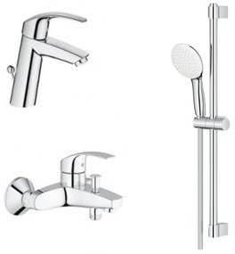 Set baterii lavoar si cada - dus Grohe Eurosmart New M cu set de dus crom