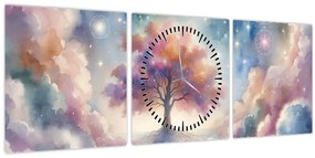 Tablou – Arborele vieții printre nori (cu ceas) (90x30 cm)