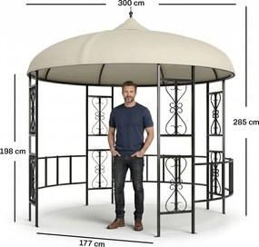 Outsunny Foisor de Gradina Rotund de 3(m), Gazebo Elegant | Aosom Romania