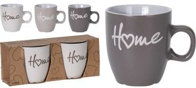 Set de căni din gresie ceramică Home 150 ml, 2 buc, maro deschis