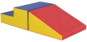HOMCOM Parcurs motricitate bebeluși jucării de escaladare modular 2 cărămizi gigant din spumă 50 x 50 x 25 cm multicolor | Aosom Romania