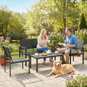 Outsunny Set Mobilier de Grădină cu Canapea, Fotolii și Măsuță, Ideal pentru Exterior | Aosom Romania