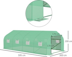 Outsunny Sera Gradina Verde Pentru Legume 6x3x2 | Aosom Romania