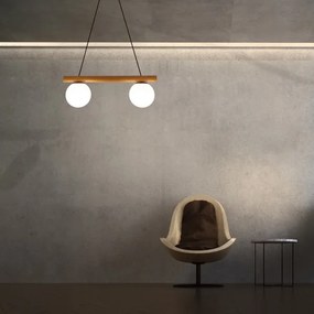 Pendul cu cablu WOODSTOCK 2xE27/15W/230V lemn/negru