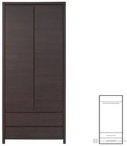 Dulap de haine Kaspian SZF2D2S (Wenge). 735090
