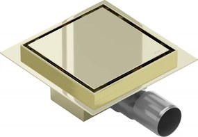 Mexen Flat-Q M13 scurgere de podea pătrată 12 x 12 cm, auriu - 1510012