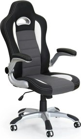 Scaun gaming LOTUS, negru/gri, piele ecologica perforata, 63x65x117/12