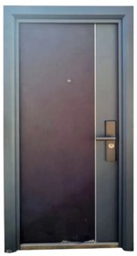 Usa metalica de exterior cu izolatie si vizor Novo Doors NDFC10001 ,deschidere stanga dreapta, 1 yala, dimensiuni multiple,tabla 12 mm, balamale si