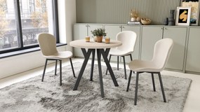 Mazzoni ALMO 80 Bej (Șampanie)/picioare negre - MASĂ ROTUNDĂ CU PICIOARE Y LOFT/INDUSTRIAL PENTRU BUCĂTĂRIE LIVING SAU SUFRAGERIE