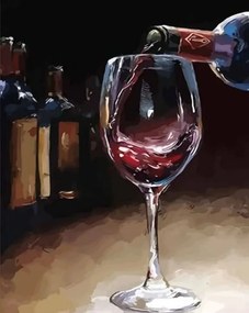 Pictura pe numere cu un cadru "Pahar de vin" 50x40 cm