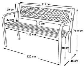 Banca de gradina-cu model de grilaj