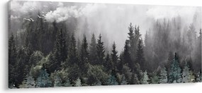 Tablou - Pădure cu elemente ilustrate (120x50 cm)