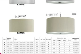 Lustra eleganta design clasic Drum Pleat argintiu 2356-60SI SRT
