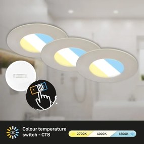 SET 3x corp de iluminat LED încastrat pentru baie Briloner 7598032 LED/4,9W/230V IP44 crom
