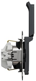 Priza simpla cu impamantare, cu capac, 16A, IP20, antracit, Schneider Sedna Design