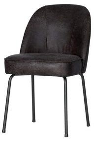 Scaune de dining negre 2 buc. din piele Vogue – WOOOD