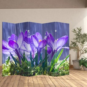 Paravan - Flori în ploaie (210x170 cm)