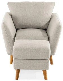 Fotoliu Scandinavian Choice P111Maro deschis, 89x88x87cm, Tapiterie, Picioare: Lemn, Lemn: Stejar