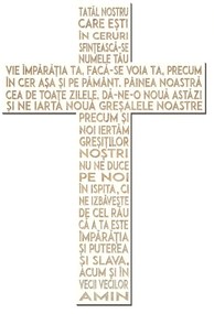 Cruce cu rugaciune gravata, alb, din MDF, 40x60 cm