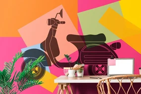 Tapet autoadeziv trotinetă pop art