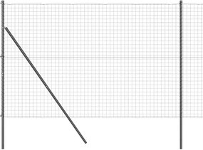 vidaXL Gard cu Stâlp Gri 1,5 x 10 m Oțel și PVC