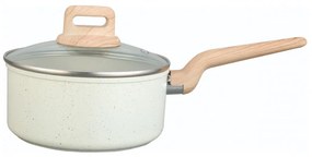 Cratita cu capac Voltz Nice OV54421E18, 18x8.5 cm, 2.1 l, Finisaj marmura, Inductie, Cream melange