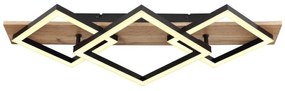 Plafoniera LED design industrial Beatrix negru, maro 61x31cm