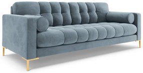 Canapea Bali 4 locuri velvet/picioare gold L217 cm