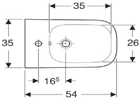 Bideu suspendat Geberit Smile Square 54x35 cm - GEC500.209.01.1