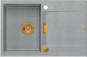 Chiuveta compozit incastrata Quadron Unique Oven gri - cupru 76x50 cm