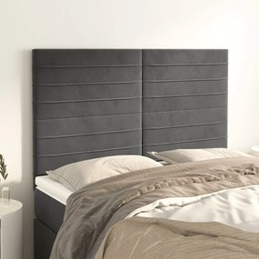 vidaXL Tăblii de pat, 4 buc, gri închis, 72x5x78/88 cm, catifea