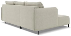 Colțar bej extensibil/cu spațiu de depozitare (cu colț pe partea stângă) Luana – Makamii