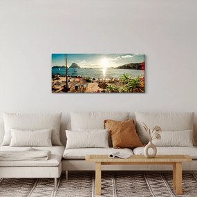 Tablou - Plajă cu oameni (120x50 cm)
