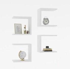 SET 4x raft de perete BASE 30x30 cm alb