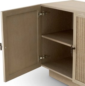 Comoda Design LUX, Lemn, Rattan, Borchard stejar albit