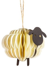 Ornament de Crăciun lucrat manual din hârtie 9 cm Sheep Honeycomb – Sass &amp; Belle