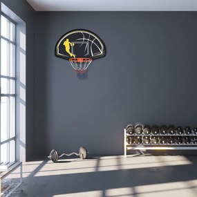 SPORTNOW Coș de Baschet pentru Interior și Exterior, din Oțel și PE, Stabil și Durabil, 110x90x70cm, Negru și Galben | Aosom Romania