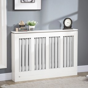 Capac pentru radiator modern din MDF si otel, 120x18x84cm, alb HOMCOM | Aosom Romania