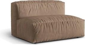 Modul pentru canapea modulară maro deschis cu tapițerie din catifea (de mijloc) Martina – Micadoni