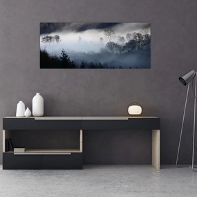 Tablou cu ceță deasupra pădurii (120x50 cm)