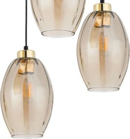 Lustră LED pe cablu SEBO 3xE27/15W/230V negru/bej fumuriu
