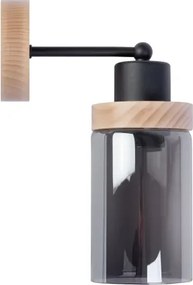 Lampă de perete WOODNEST 1xE27/15W/230V lemn de pin/negru fumuriu