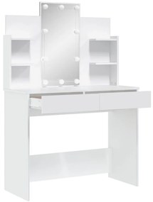 Masa de toaleta cu LED-uri albe, 96x40x142 cm