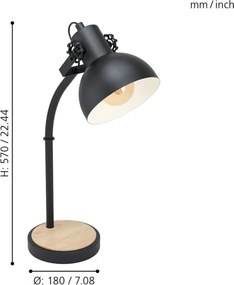 Eglo 43165 - Lampă de masă LUBENHAM 1xE27/28W/230V