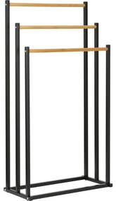 Suport metalic pentru prosoape Bambus 45 × 23 × 85cm, negru