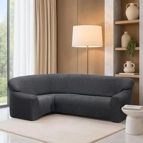 Nueva Textura Huse super elastice RUBINIA antracit colţar (l. 340 - 540 cm)