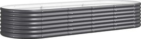 vidaXL Strat înălțat grădină 224x80x36 cm oțel galvanizat