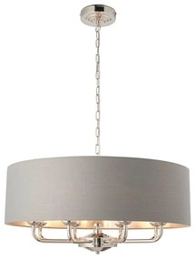 Lustră pe lanț Endon 94415 HIGHCLERE 8xE14/40W/230V gri/crom lucios