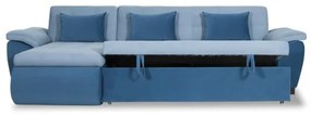 Coltar Extensibil Stanga Novara, Albastru, 309 x 172 x 90 Cm