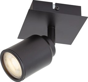 Spot de baie modern negru pătrat IP44 - Ducha